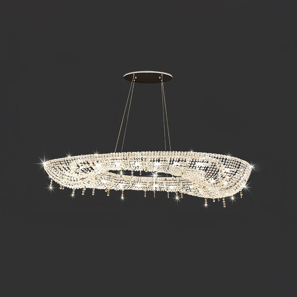 Bior ozdobna lampa wisząca ze szkła kryształowego