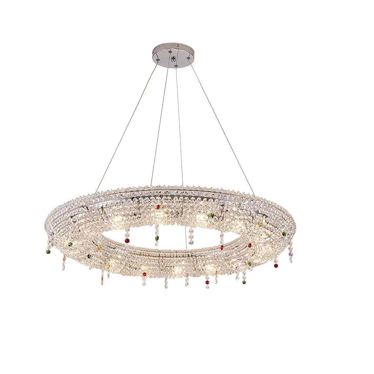 Bior ozdobna lampa wisząca ze szkła kryształowego