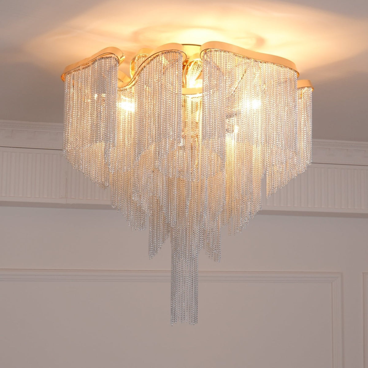 Mevrin lampa sufitowa nowoczesna z frędzlami Art Deco