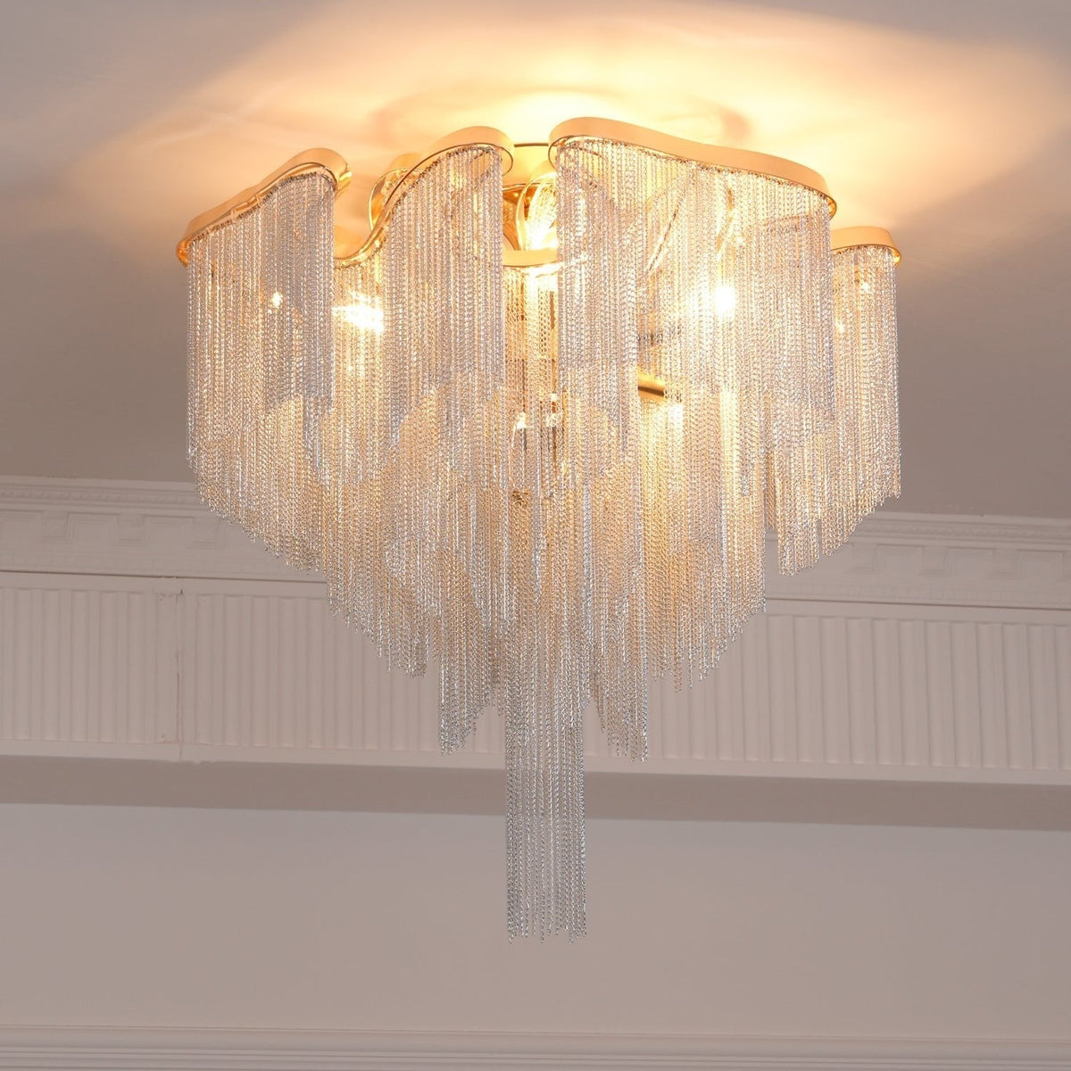 Mevrin lampa sufitowa nowoczesna z frędzlami Art Deco