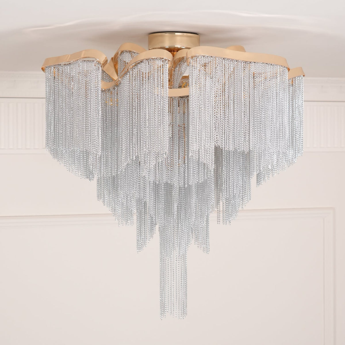 Mevrin lampa sufitowa nowoczesna z frędzlami Art Deco