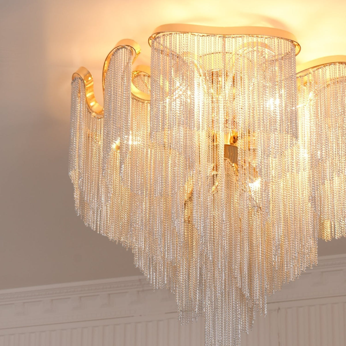 Mevrin lampa sufitowa nowoczesna z frędzlami Art Deco