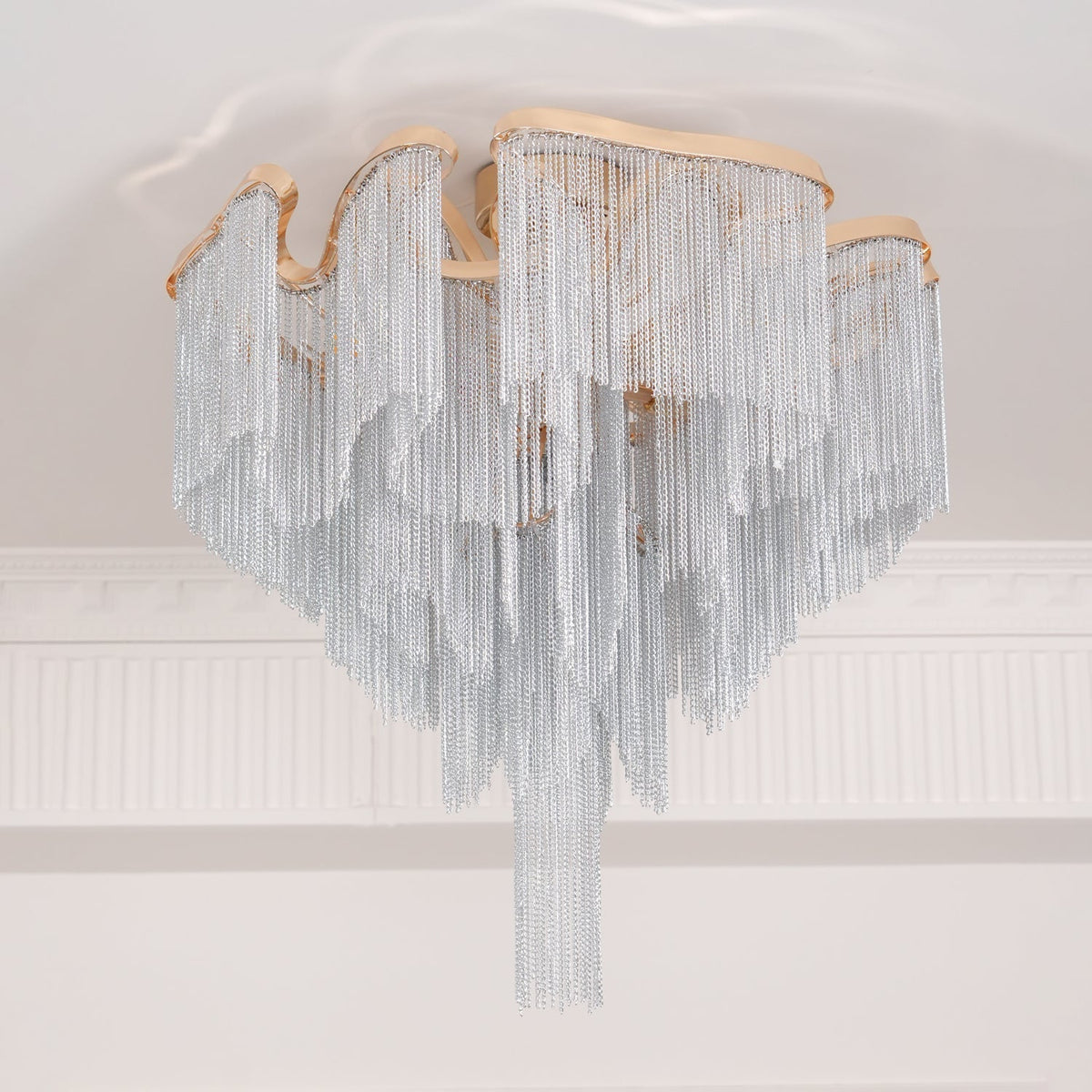 Mevrin lampa sufitowa nowoczesna z frędzlami Art Deco
