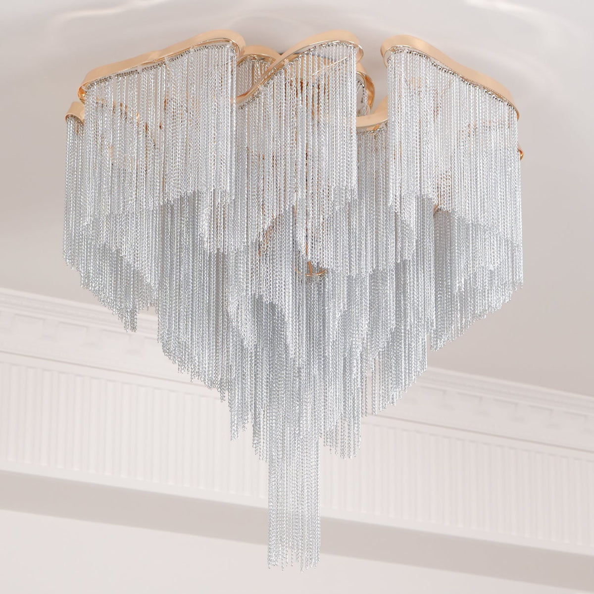 Mevrin lampa sufitowa nowoczesna z frędzlami Art Deco
