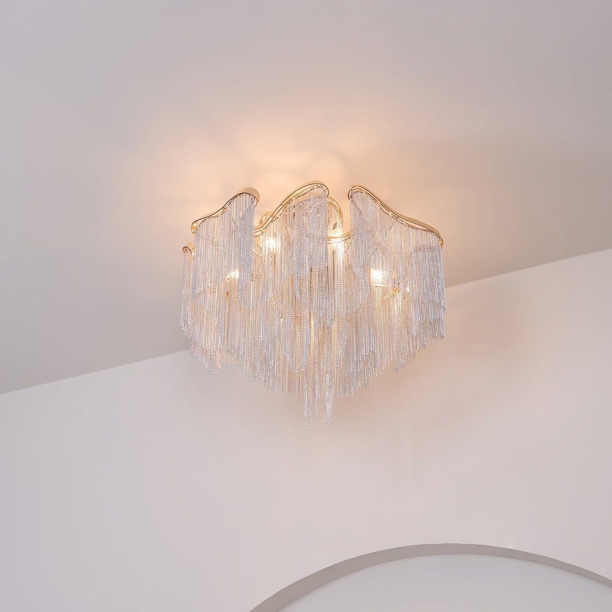 Mevrin lampa sufitowa nowoczesna z frędzlami Art Deco