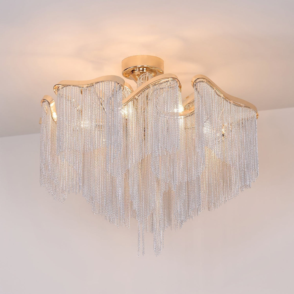 Mevrin lampa sufitowa nowoczesna z frędzlami Art Deco