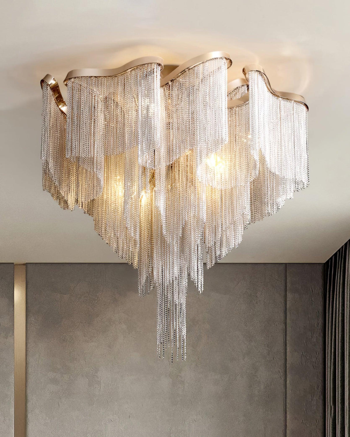 Mevrin lampa sufitowa nowoczesna z frędzlami Art Deco