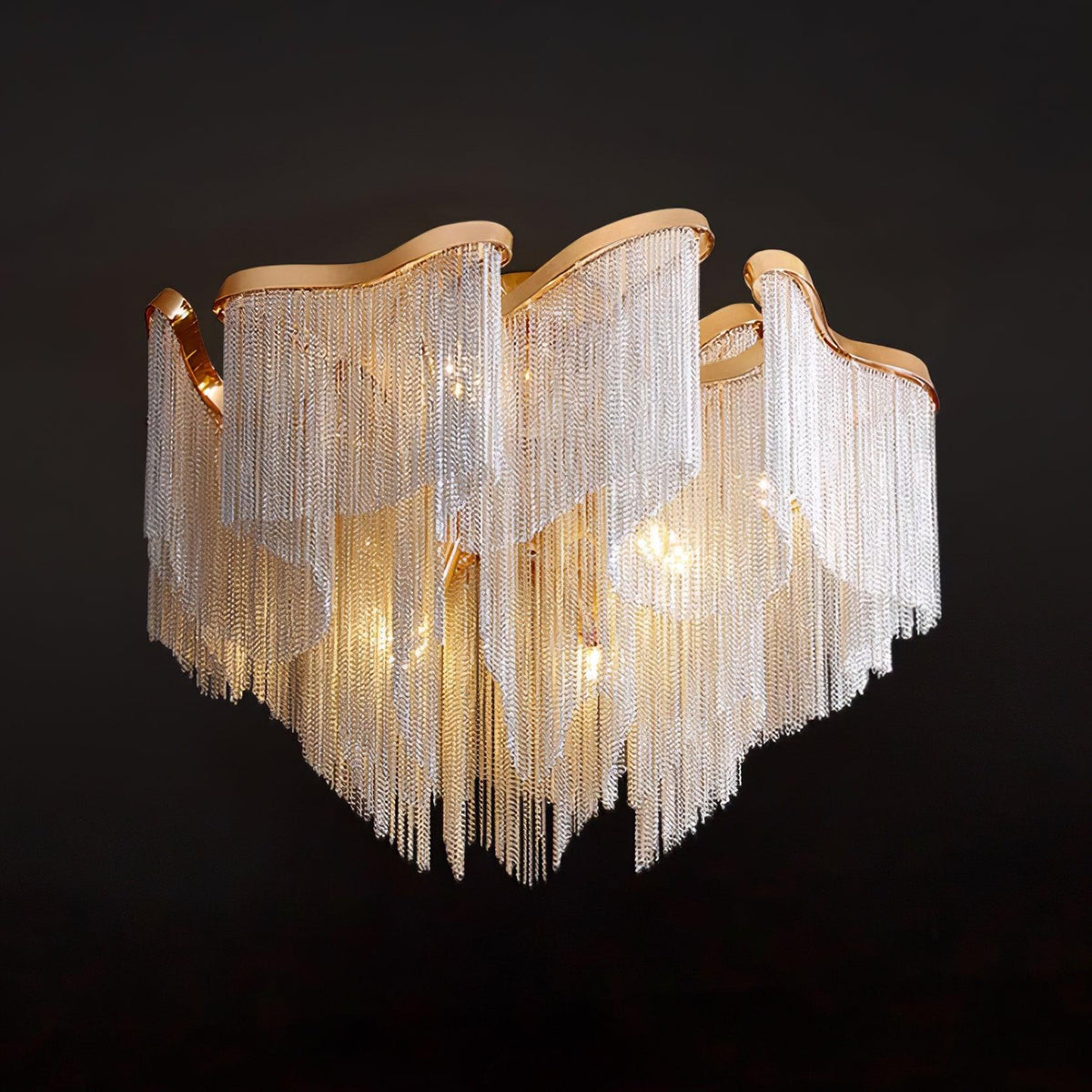Mevrin lampa sufitowa nowoczesna z frędzlami Art Deco