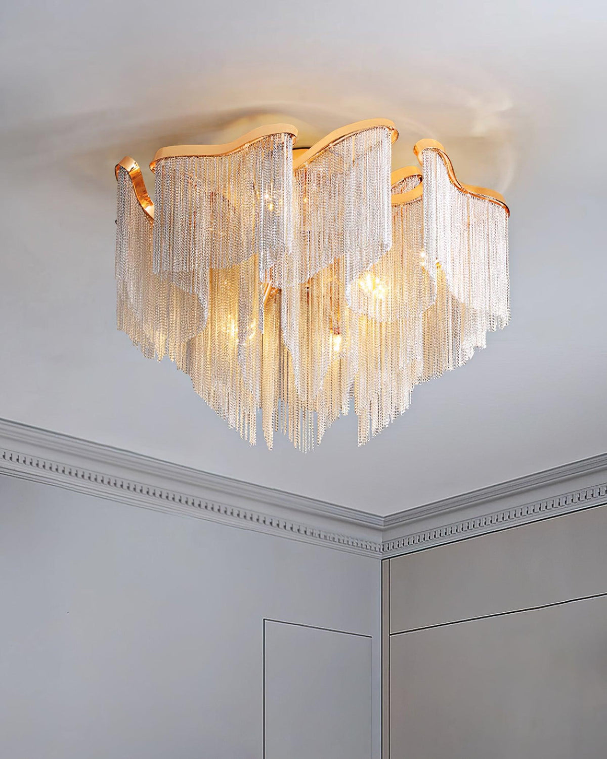 Mevrin lampa sufitowa nowoczesna z frędzlami Art Deco