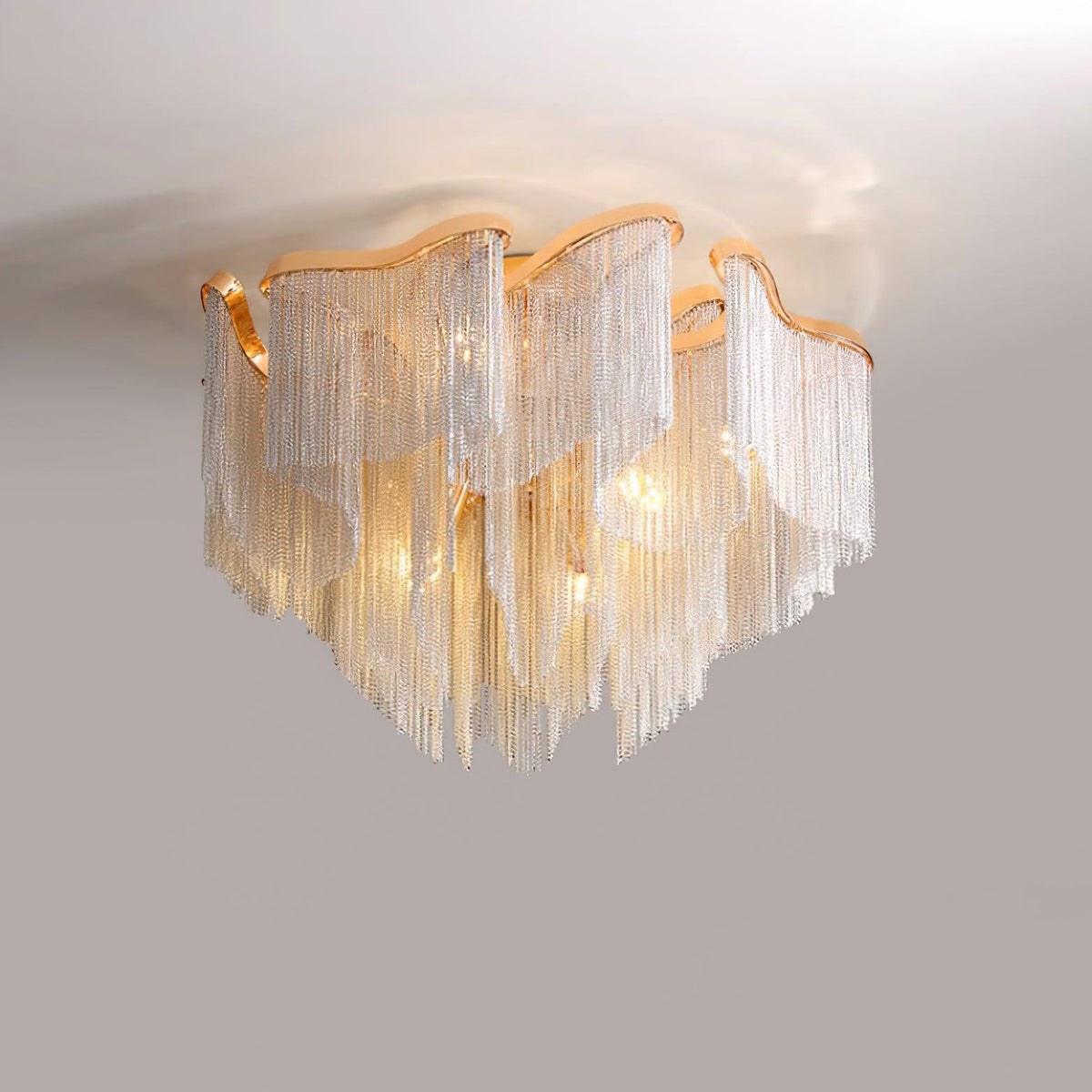 Mevrin lampa sufitowa nowoczesna z frędzlami Art Deco