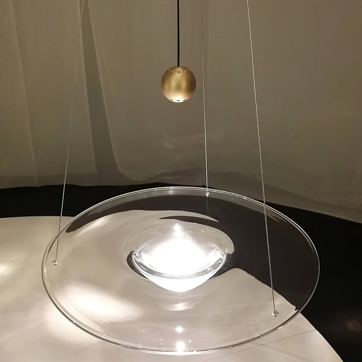 Aurivine żyrandol ze szkła z miedzi minimalistyczny