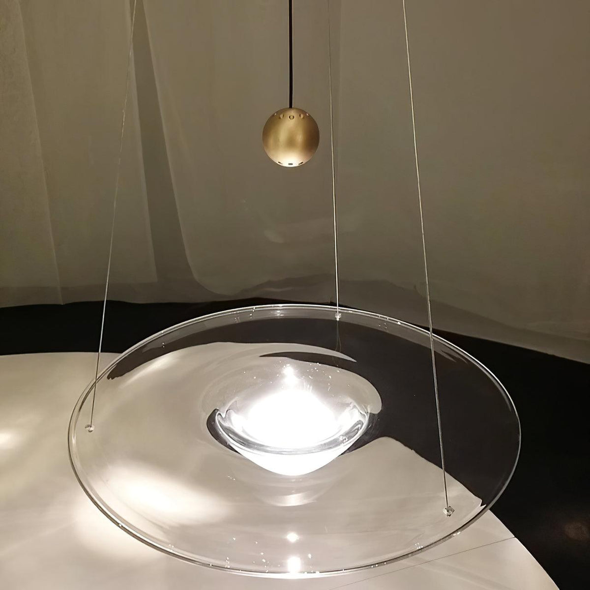 Aurivine żyrandol ze szkła z miedzi minimalistyczny