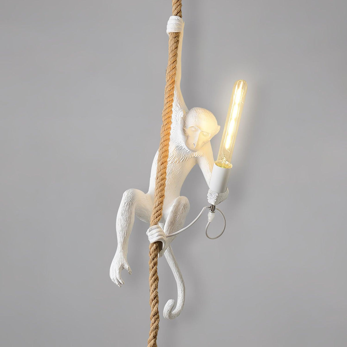 Epiran artystyczna lampa wisząca z płóciennego sznurka w kolorze białym