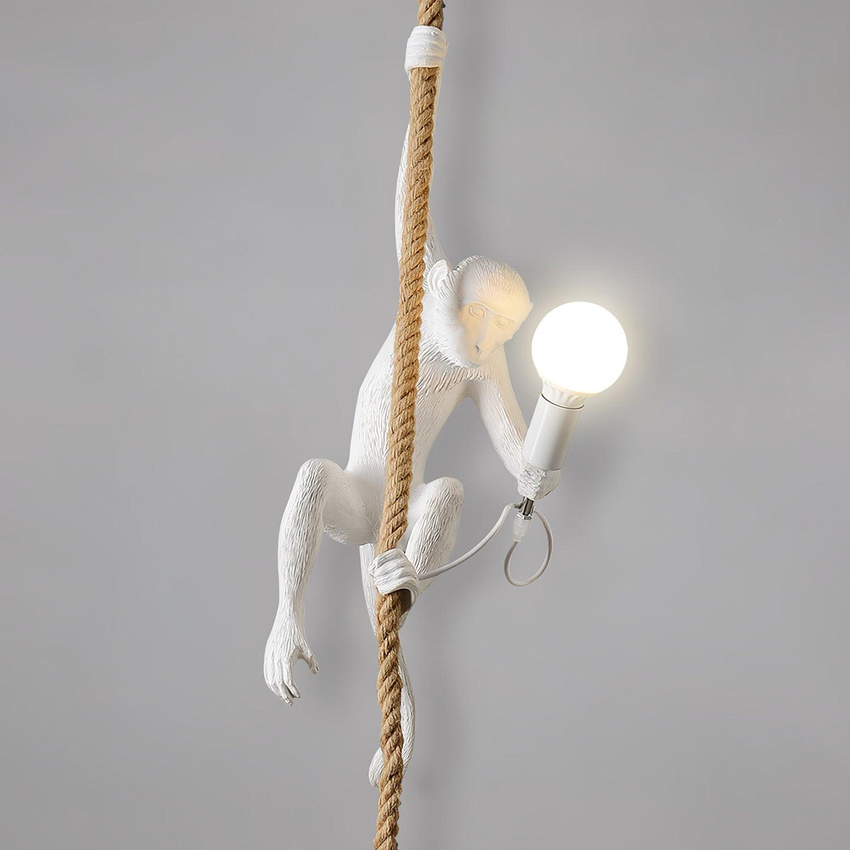Epiran artystyczna lampa wisząca z płóciennego sznurka w kolorze białym