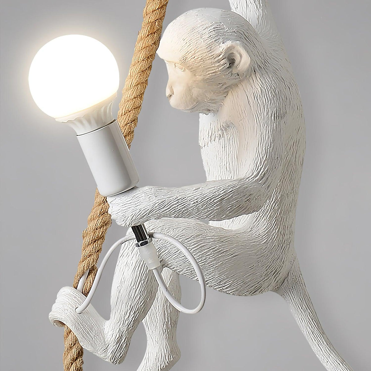 Epiran artystyczna lampa wisząca z płóciennego sznurka w kolorze białym
