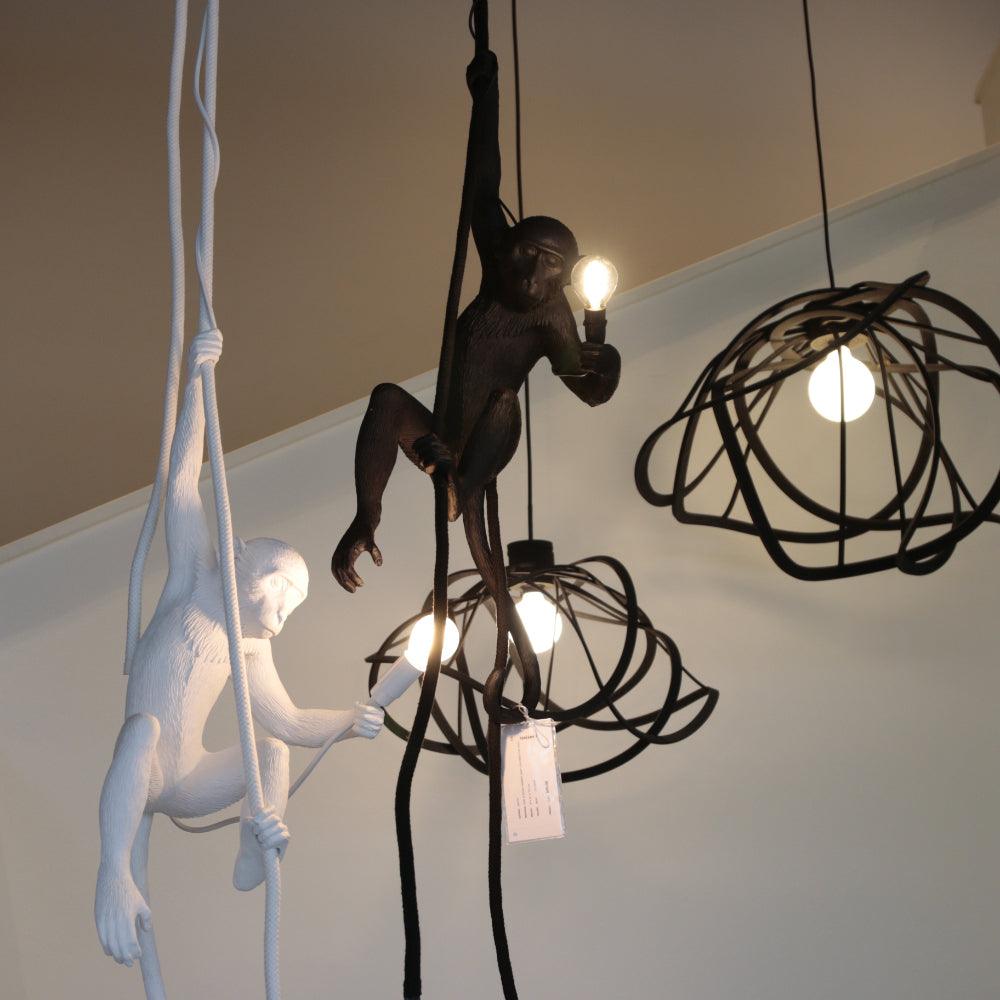 Epiran artystyczna lampa wisząca z płóciennego sznurka w kolorze białym