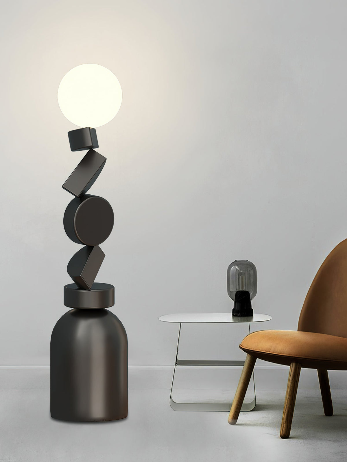 Calisine lampa stojąca Monolith Cube czarna podstawa