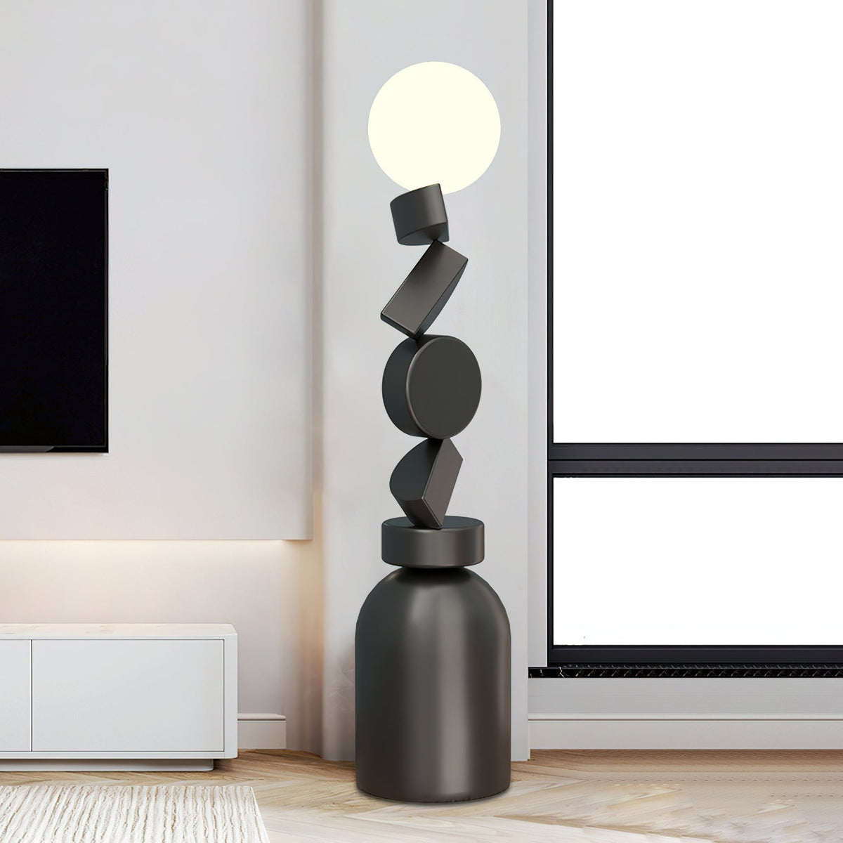 Calisine lampa stojąca Monolith Cube czarna podstawa