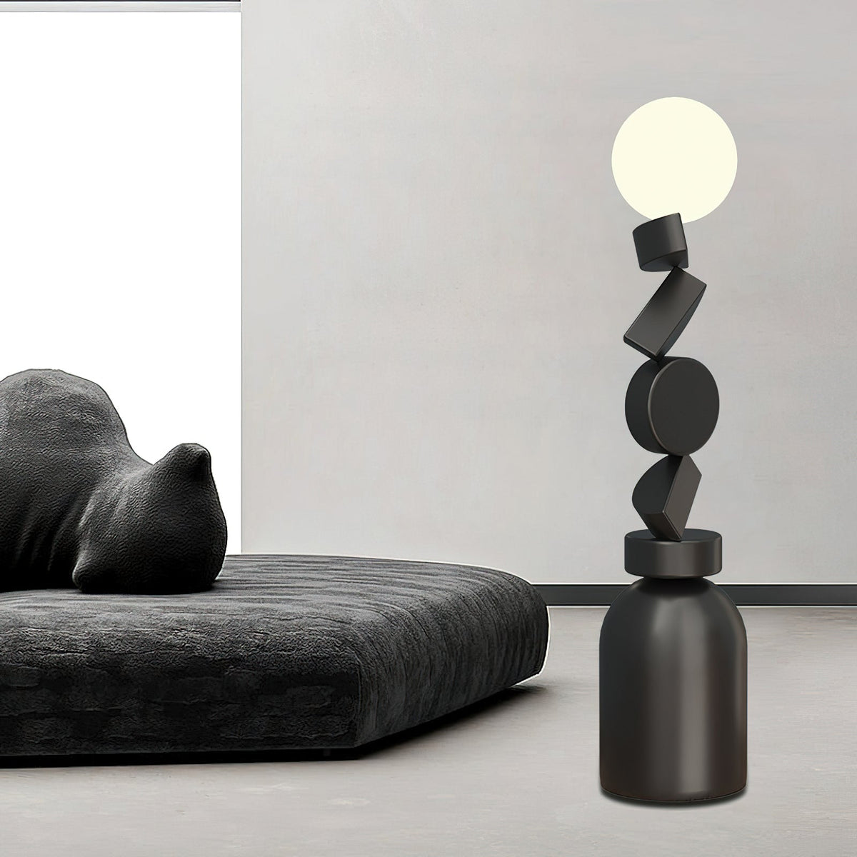Calisine lampa stojąca Monolith Cube czarna podstawa