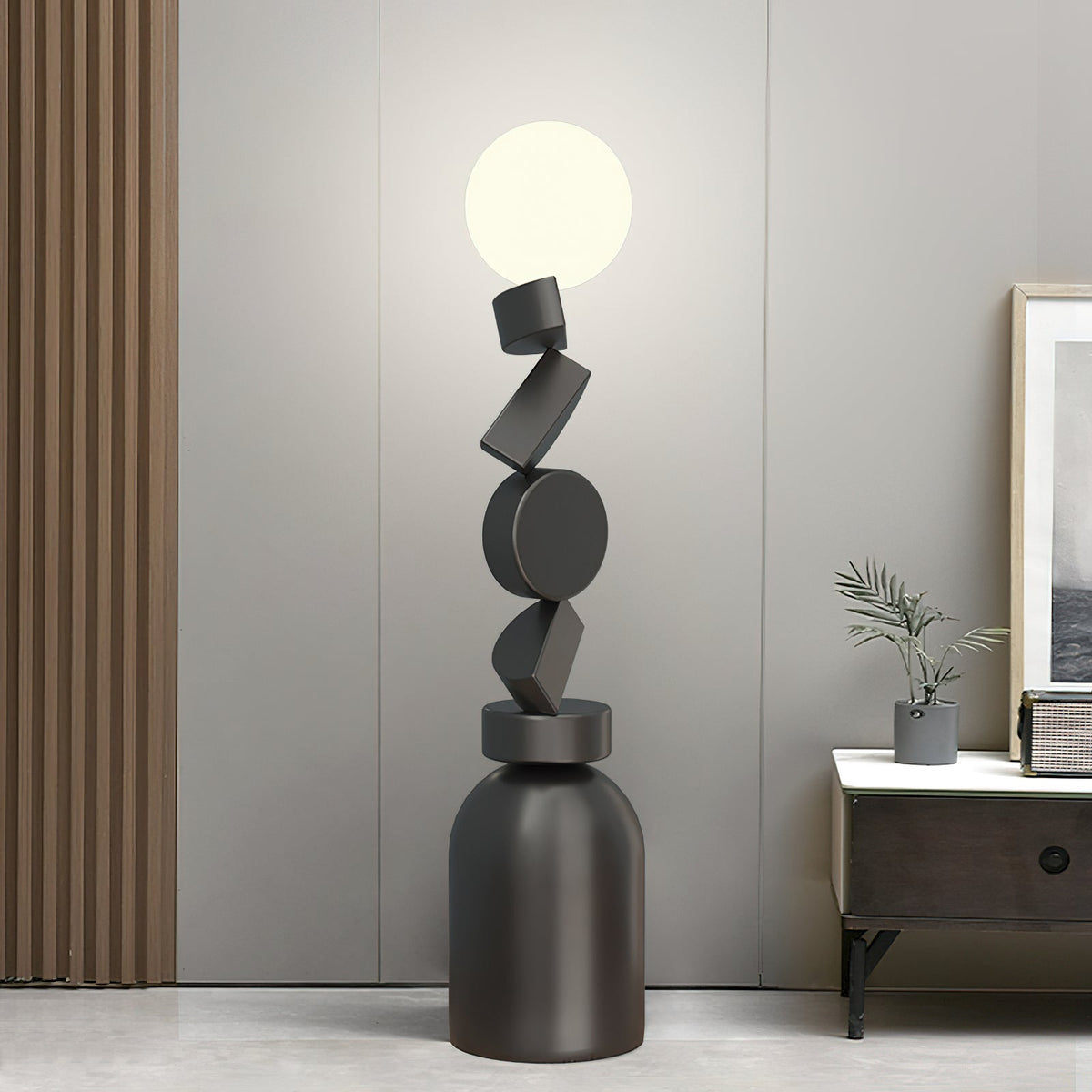 Calisine lampa stojąca Monolith Cube czarna podstawa
