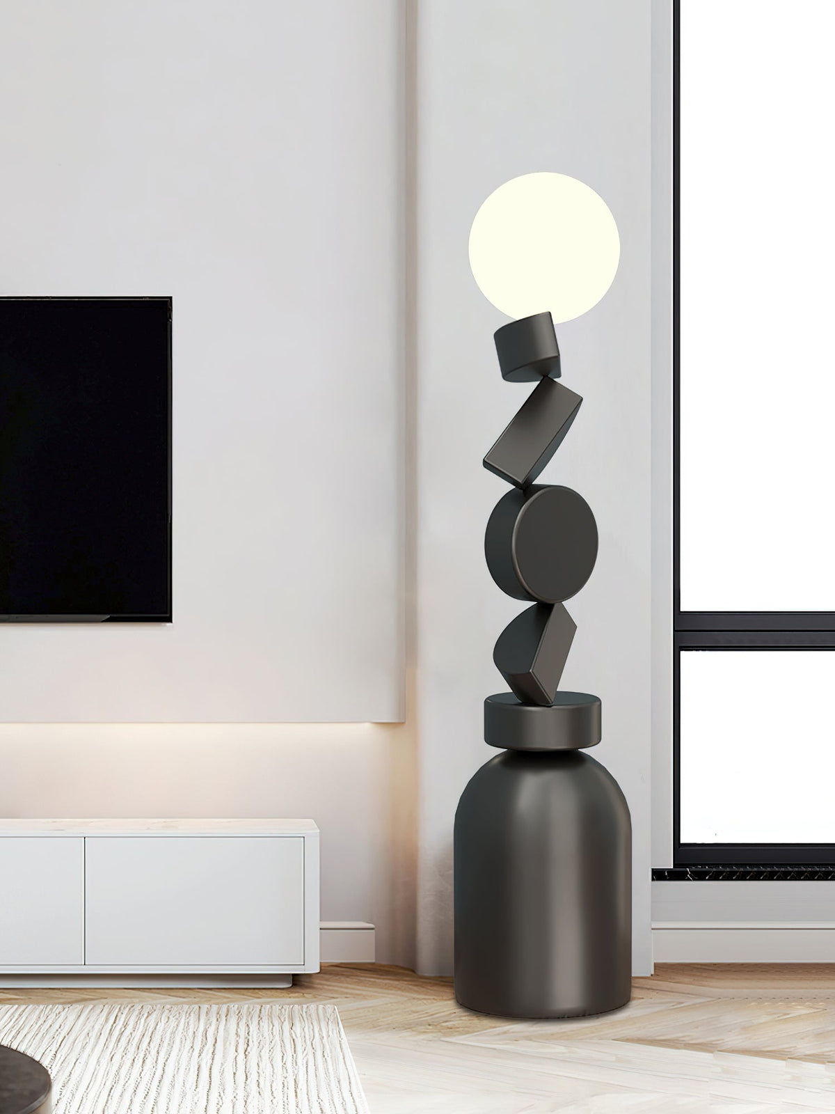 Calisine lampa stojąca Monolith Cube czarna podstawa
