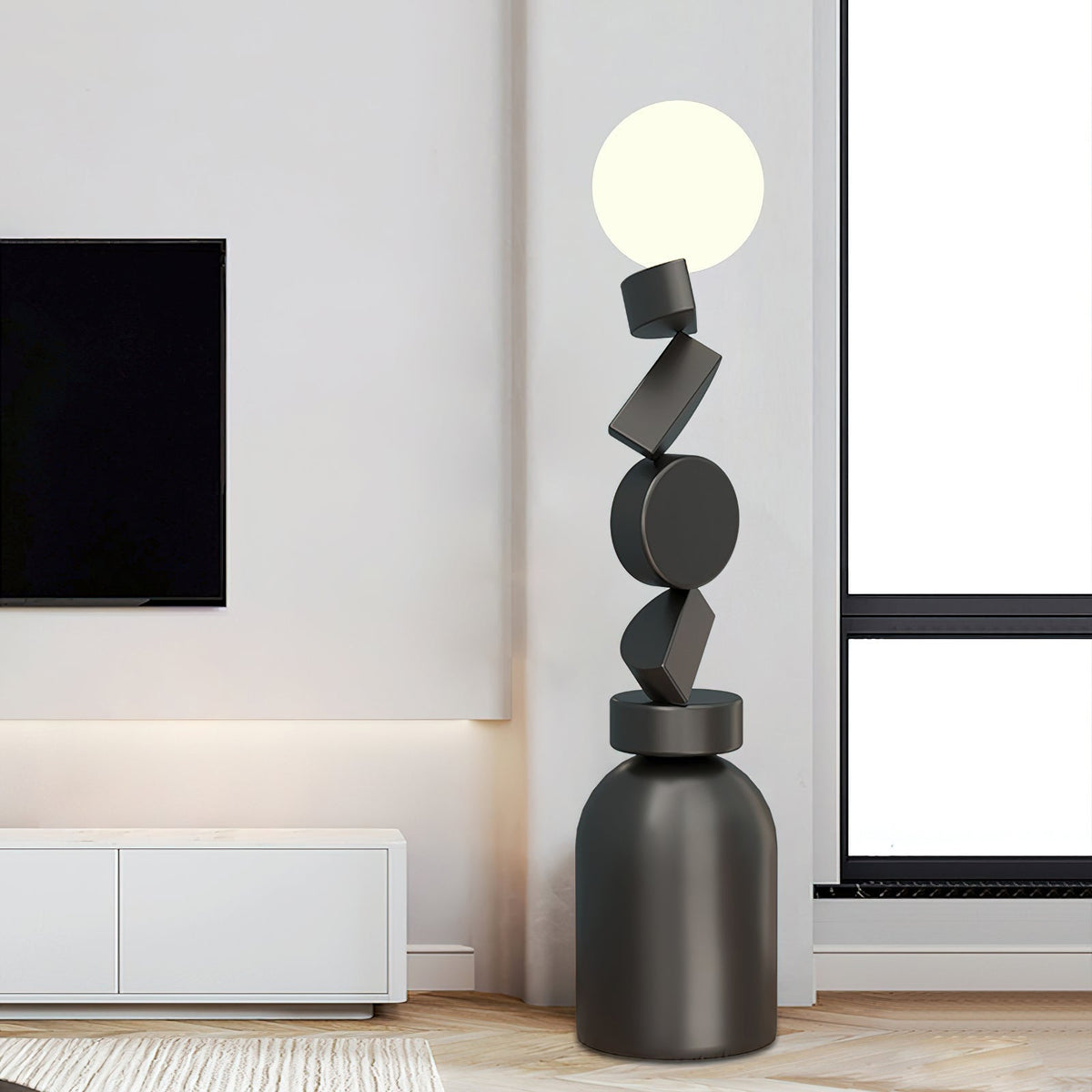 Calisine lampa stojąca Monolith Cube czarna podstawa