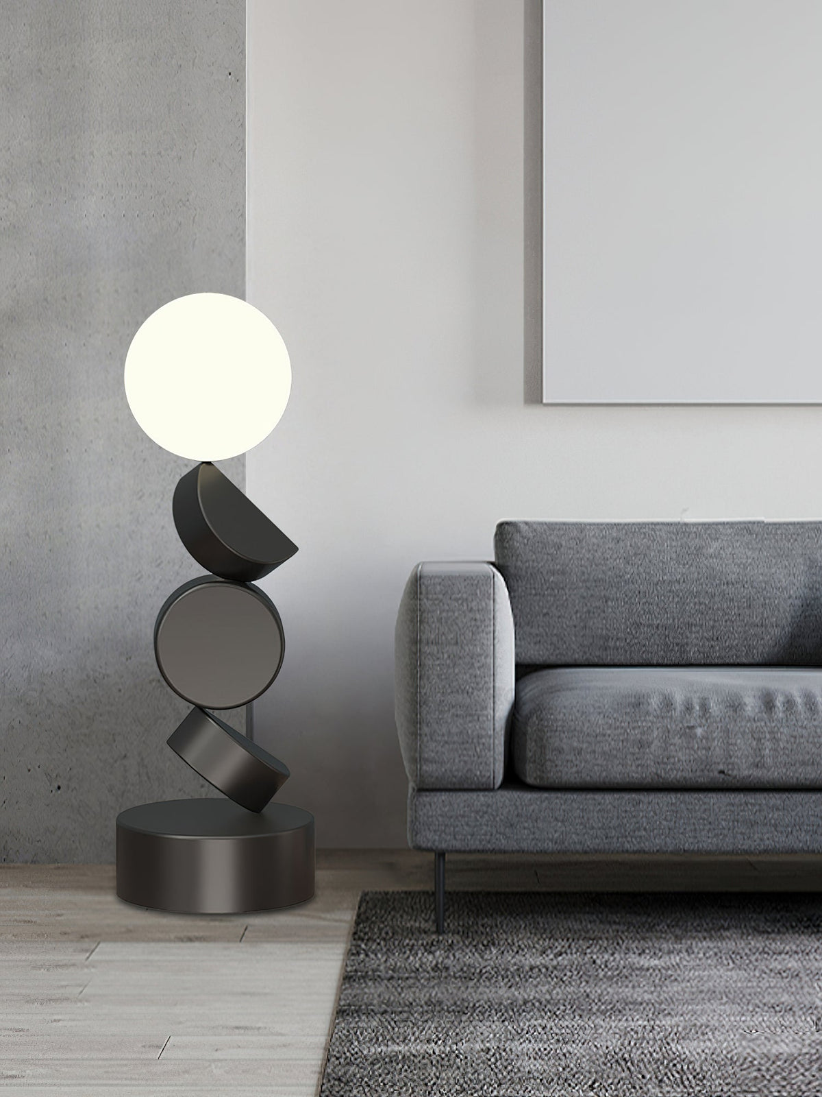 Calisine lampa stojąca Monolith Cube czarna podstawa