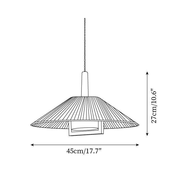 Fidoya wisząca lampa stożkowa z plecionki rattanowej