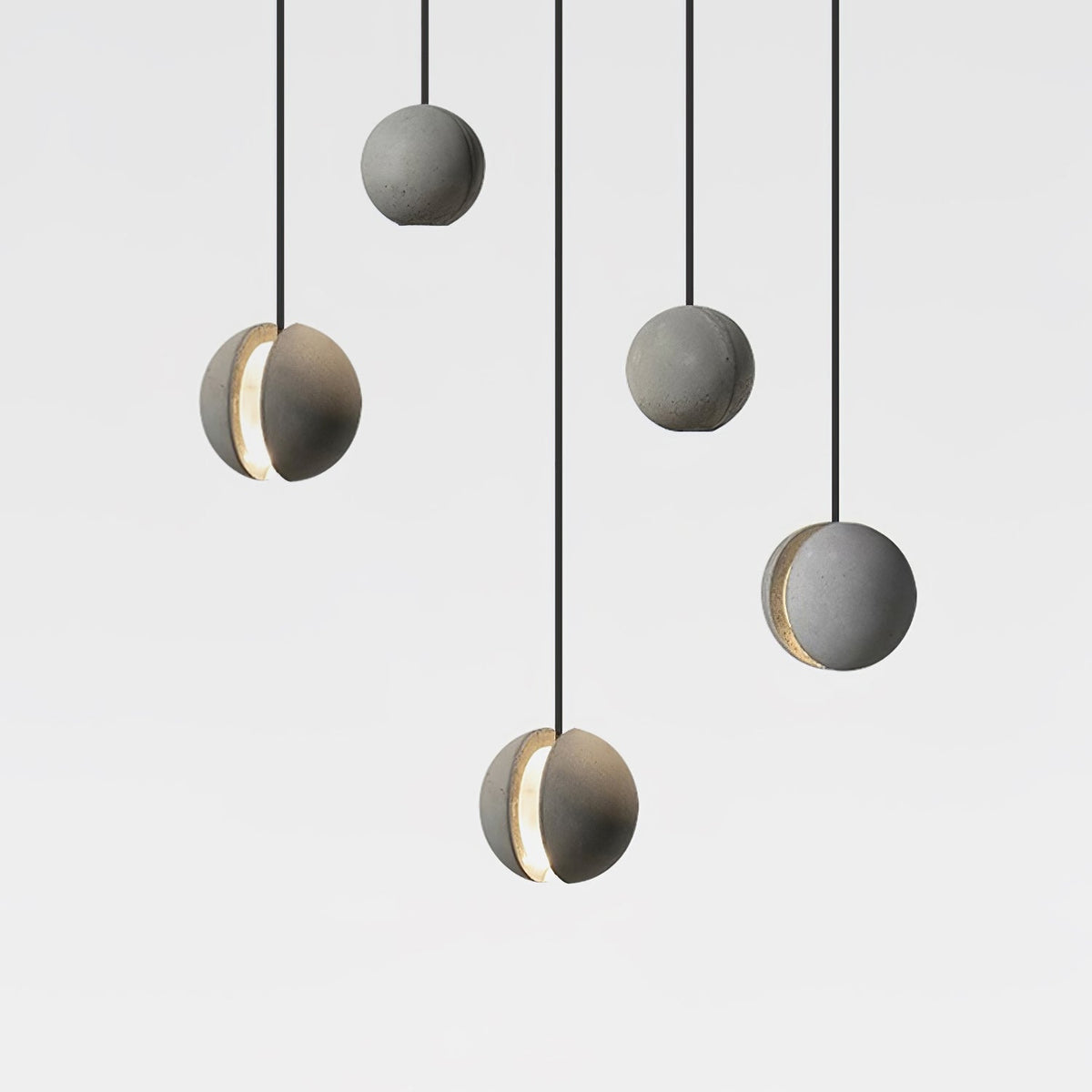 Umi lampa wisząca kula betonowa minimalistyczna industrialna