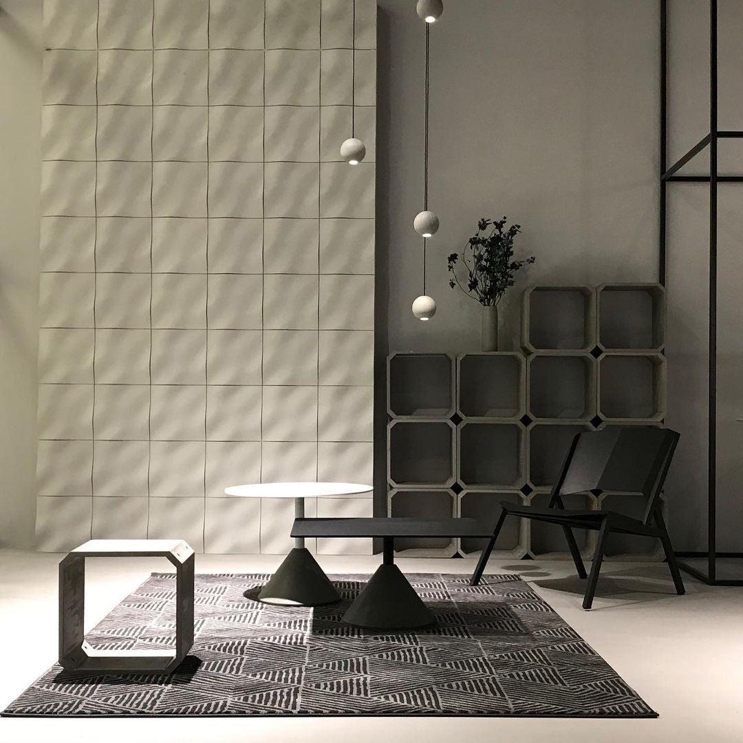 Umi lampa wisząca kula betonowa minimalistyczna industrialna
