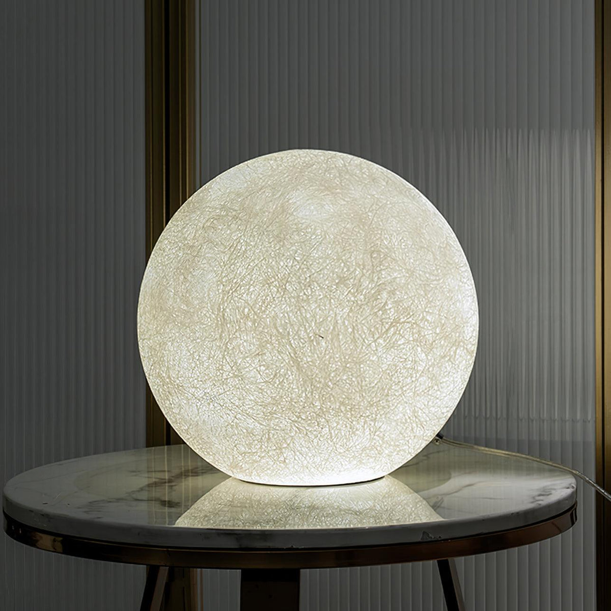 Lampa stołowa Mirarora FRP Fiber Globe Textured Minimalist do sypialni | Cielum