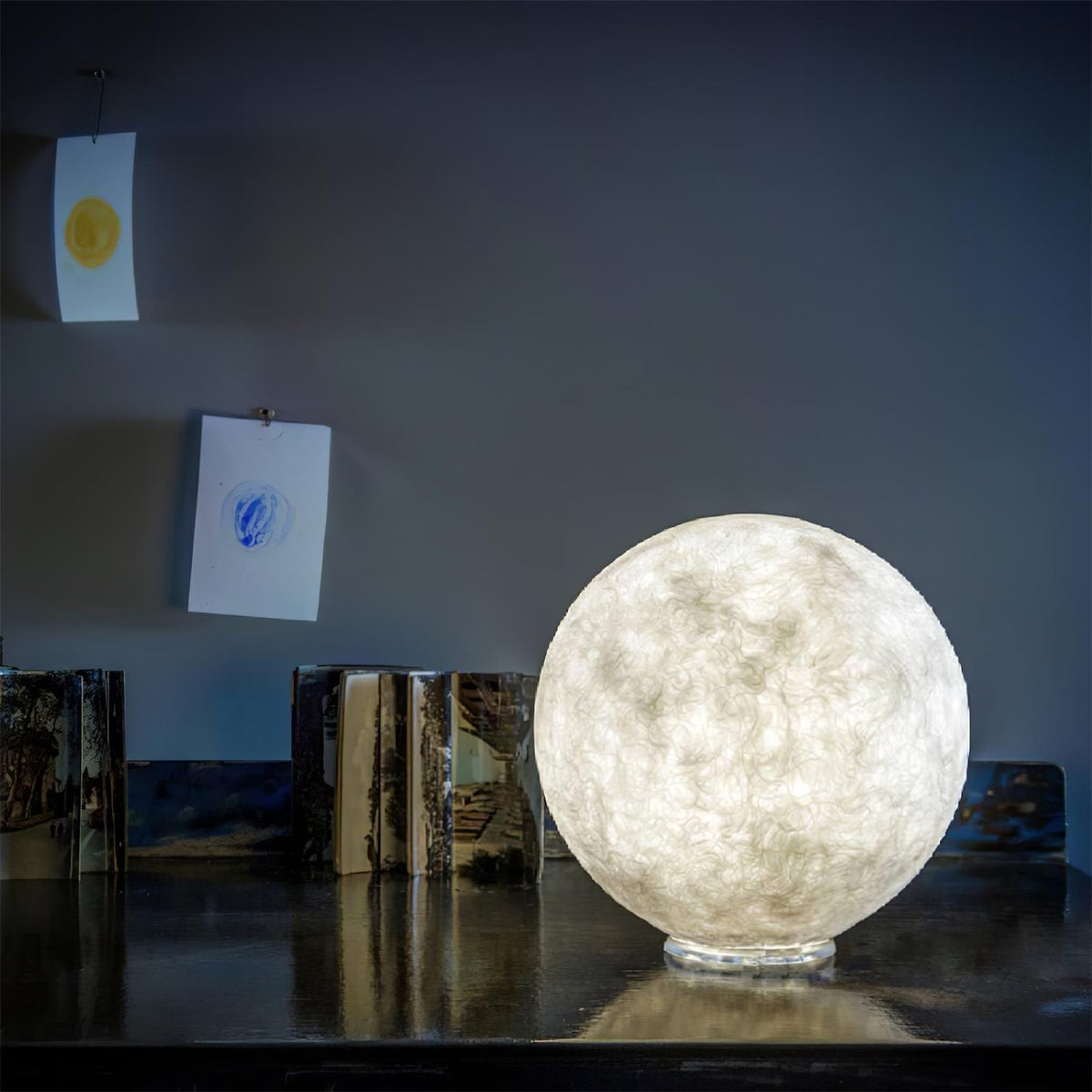 Lampa stołowa Mirarora FRP Fiber Globe Textured Minimalist do sypialni | Cielum