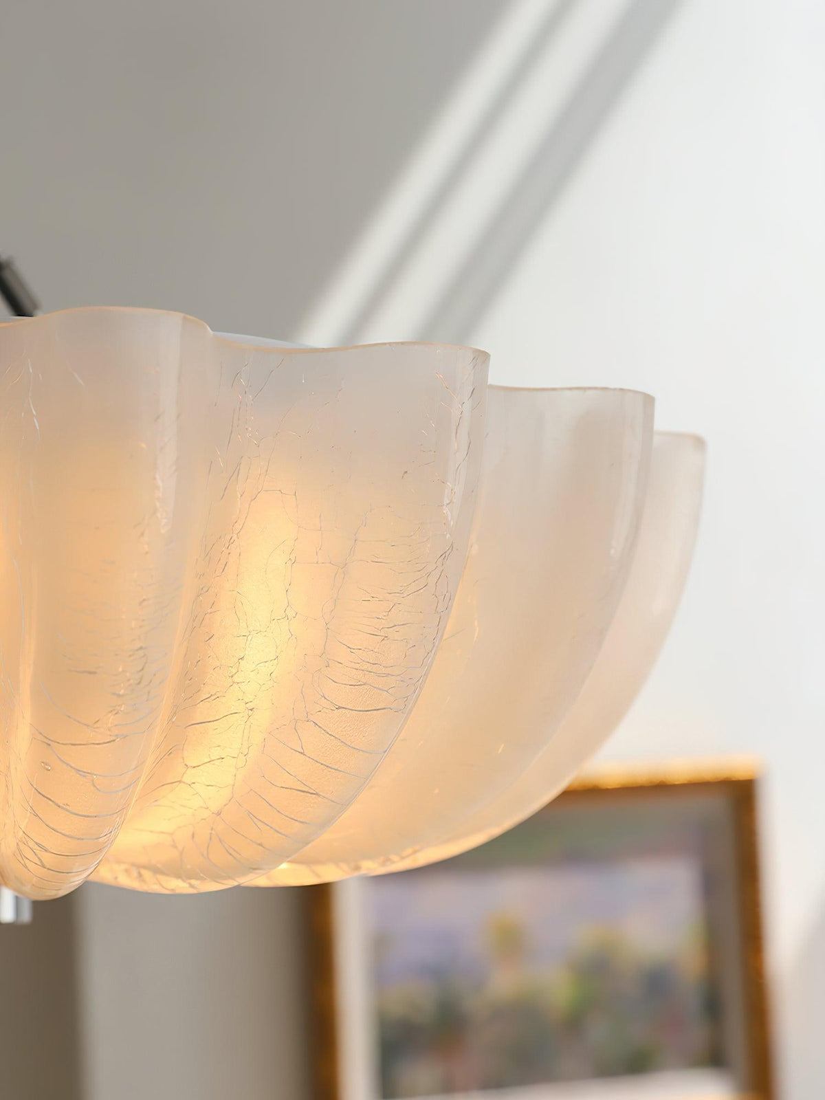 Urelis lampa sufitowa ze szkła wydmowanego w kształcie muszli
