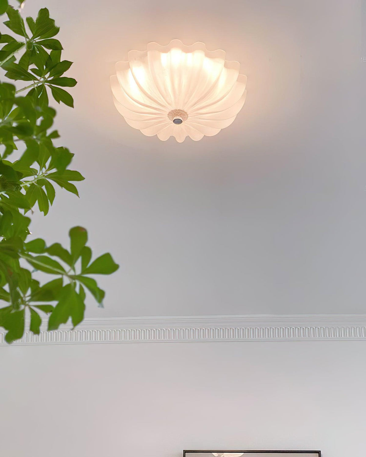 Urelis lampa sufitowa ze szkła wydmowanego w kształcie muszli