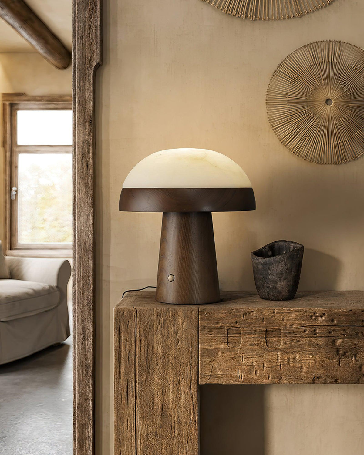 Nexore drewniana lampa stołowa