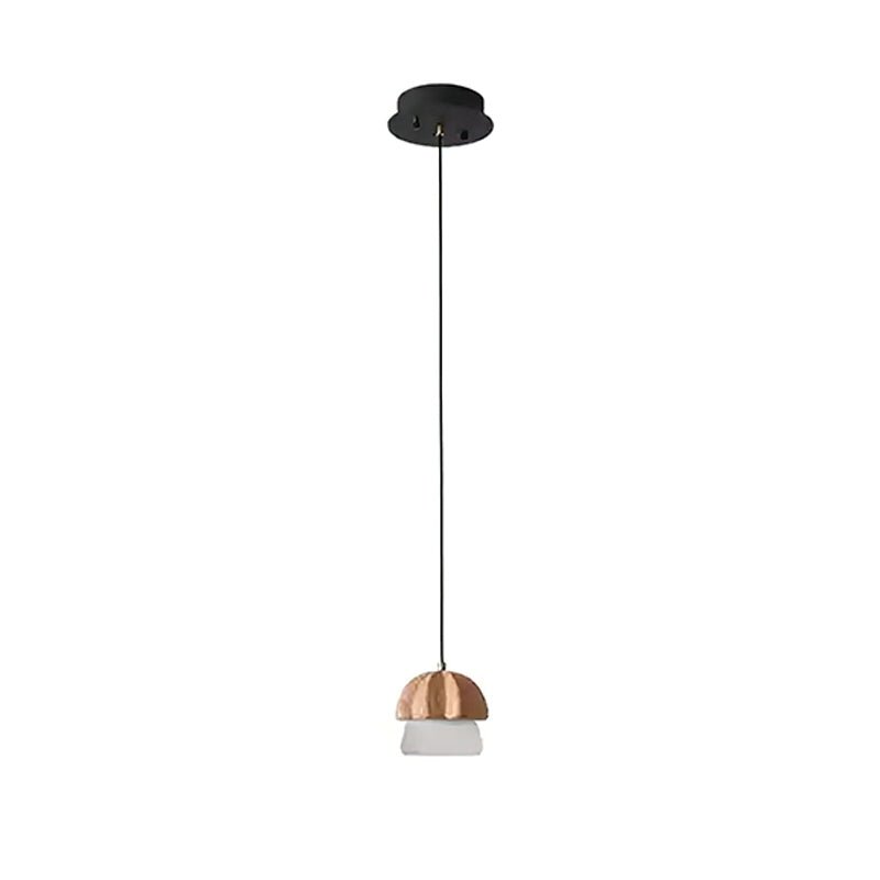 Rineine lampa wisząca grzyby ze szkła i drewna
