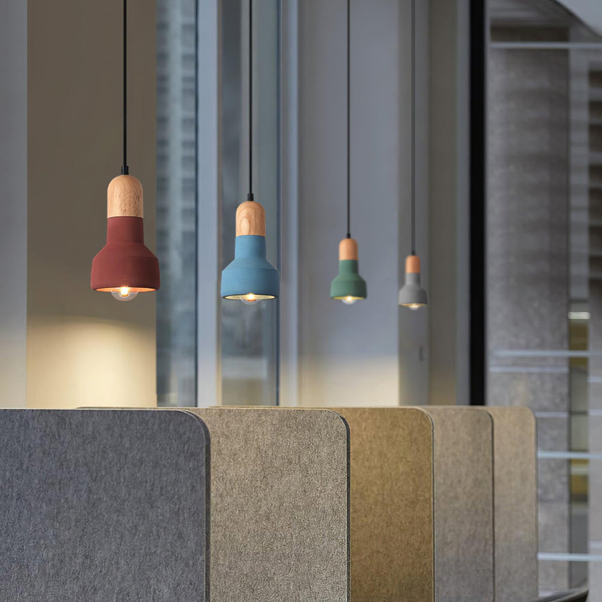 Trio rustykalna lampa wisząca z drewna