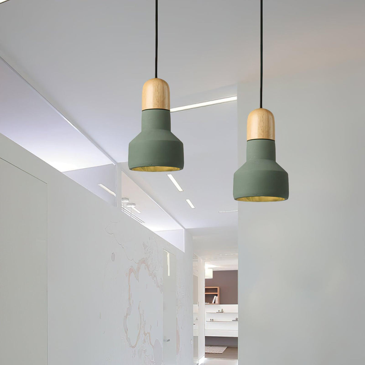 Trio rustykalna lampa wisząca z drewna