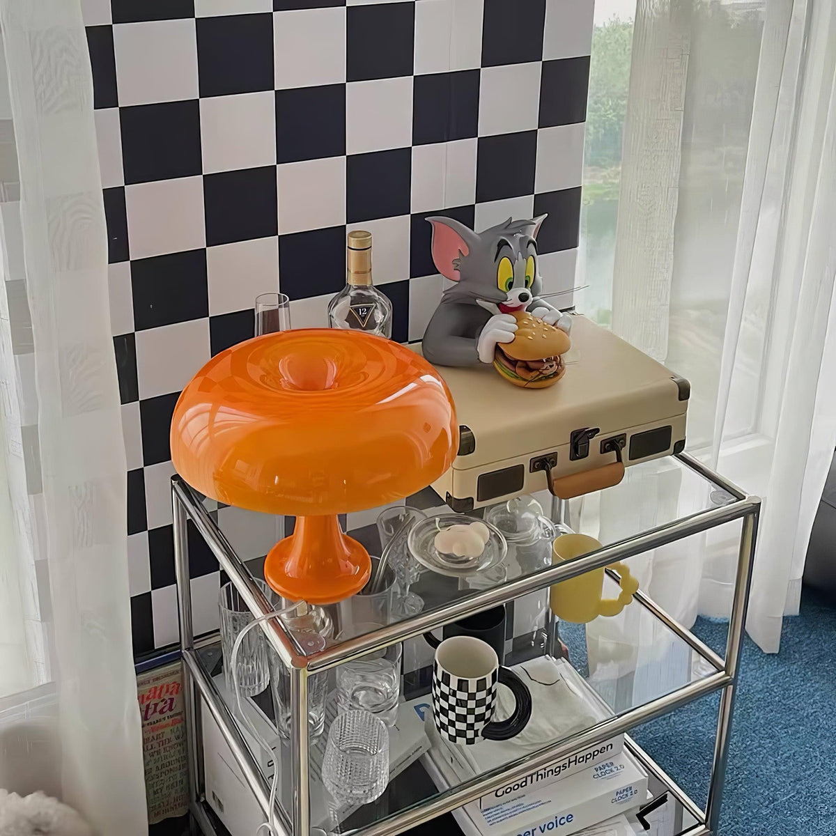 Orelielia zabawna retro lampa stołowa