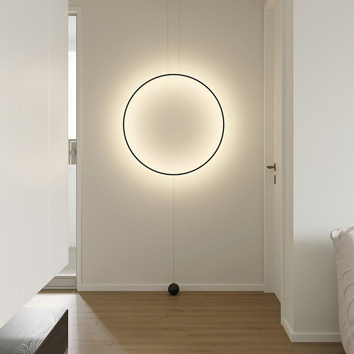 Ryker minimalistyczna lampa wisząca w kształcie koła