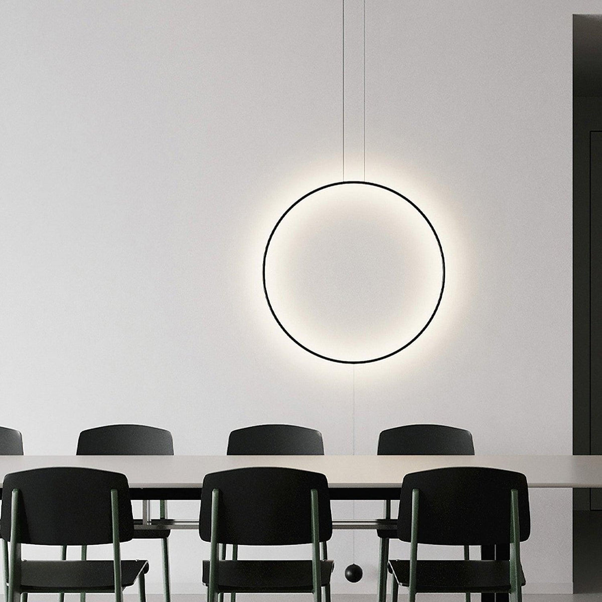 Ryker minimalistyczna lampa wisząca w kształcie koła
