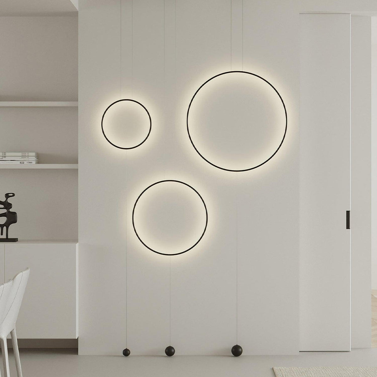 Ryker minimalistyczna lampa wisząca w kształcie koła