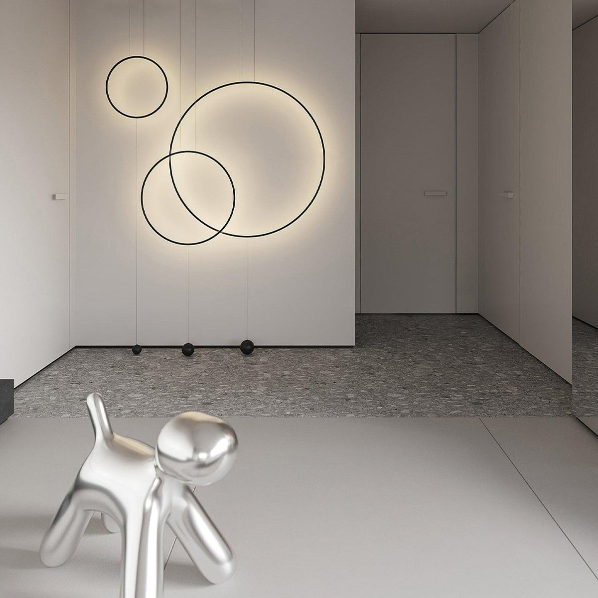 Ryker minimalistyczna lampa wisząca w kształcie koła