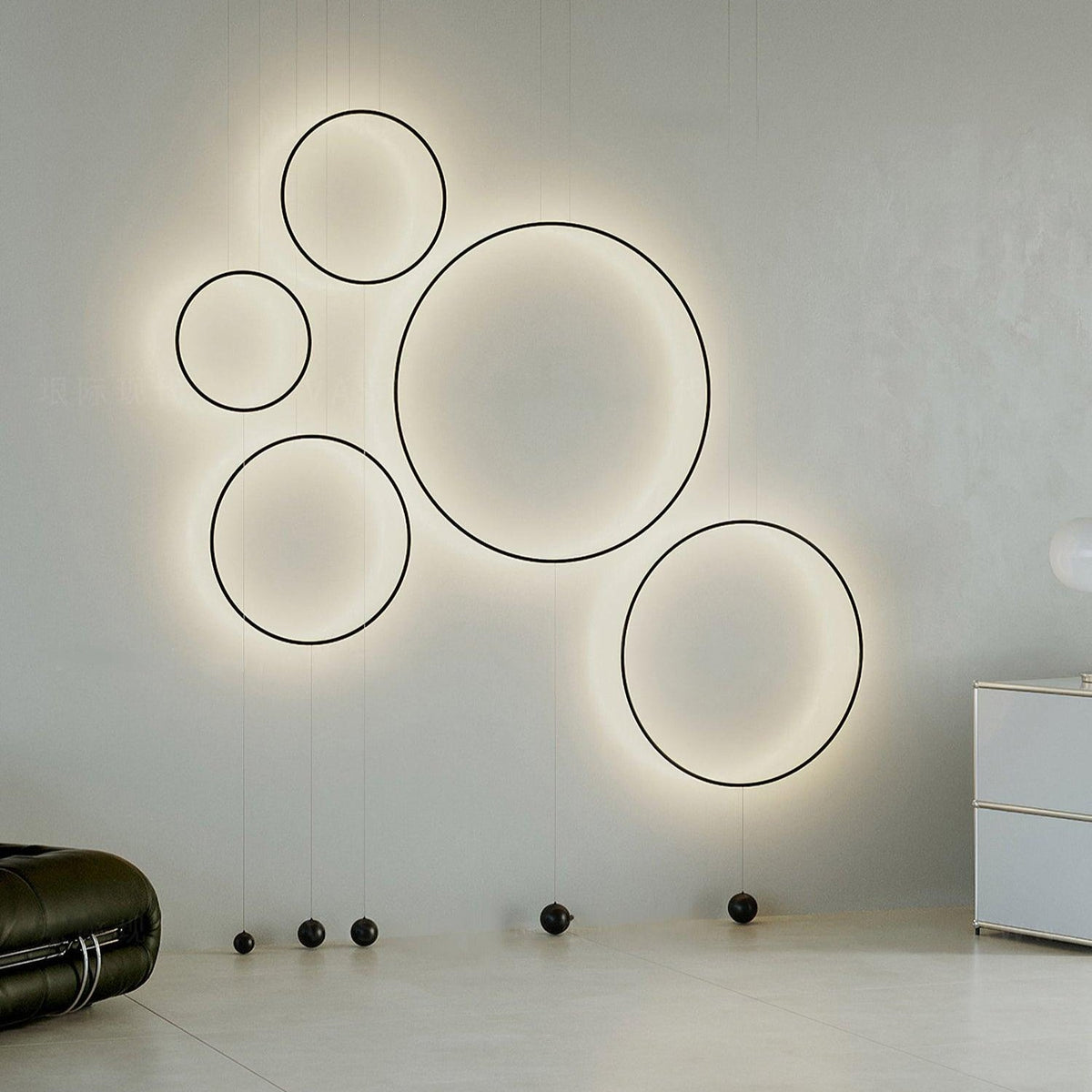 Ryker minimalistyczna lampa wisząca w kształcie koła