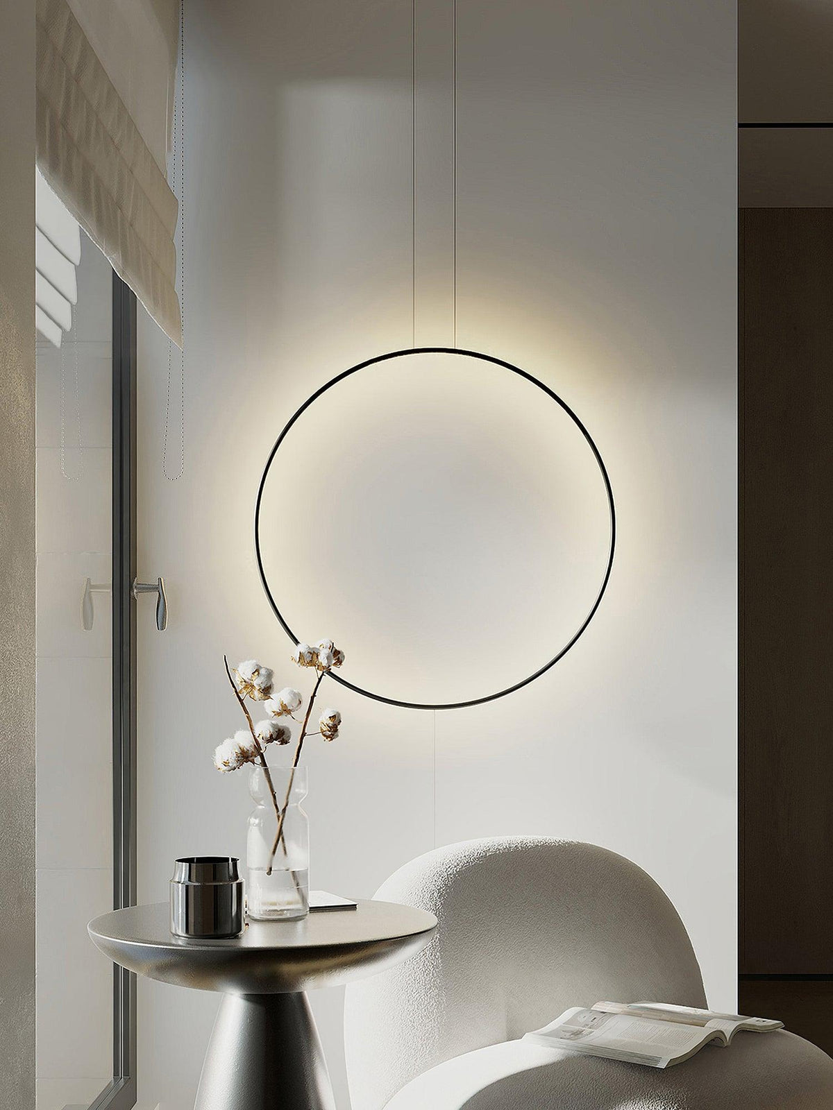 Ryker minimalistyczna lampa wisząca w kształcie koła