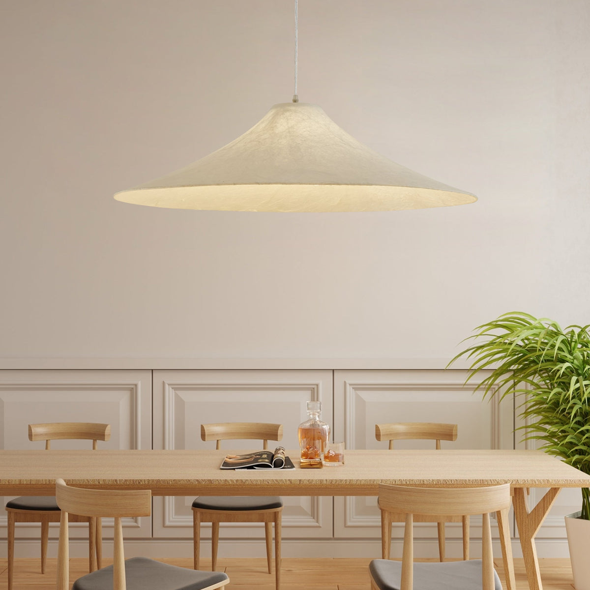 Abbotswell nowoczesna minimalistyczna lampa wisząca ze szkła naturalnego