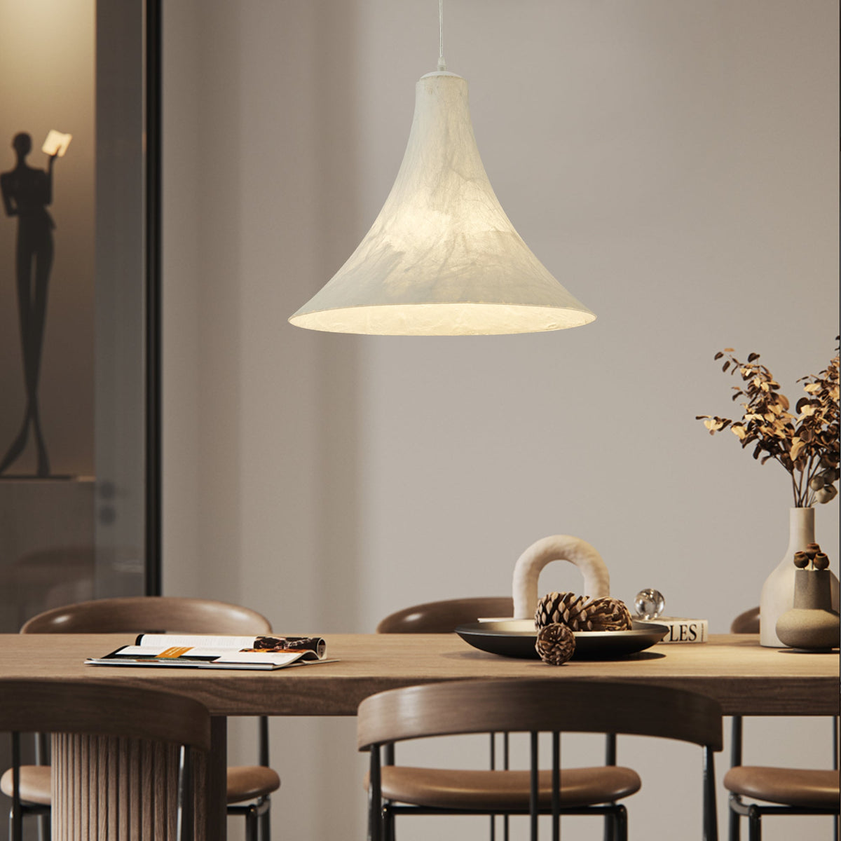 Abbotswell nowoczesna minimalistyczna lampa wisząca ze szkła naturalnego