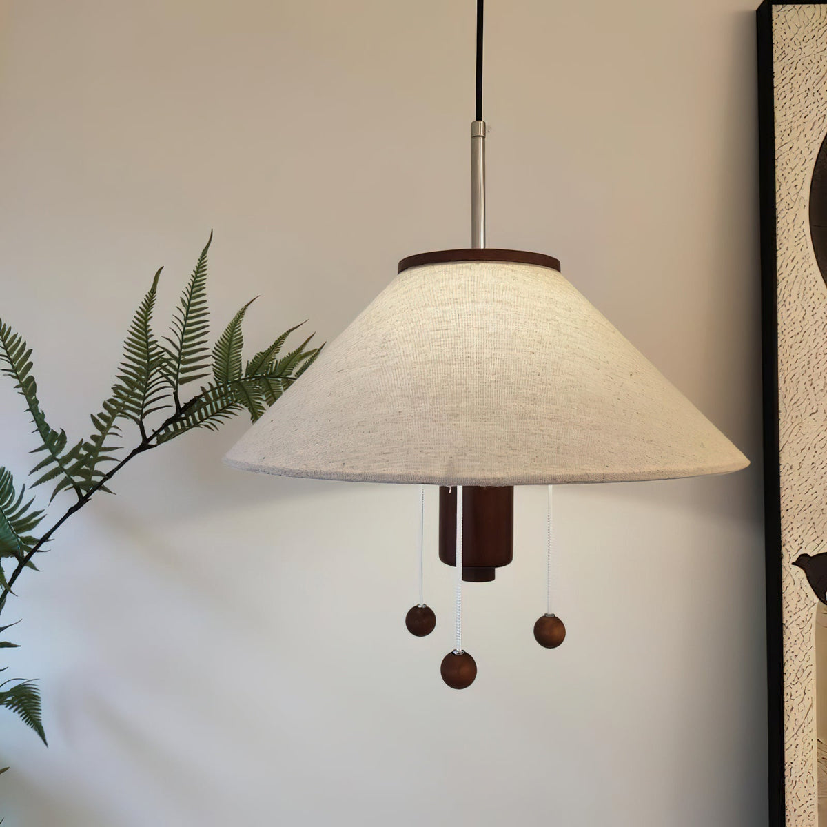 Zathee nordycka lampa wisząca ze szkła i drewna