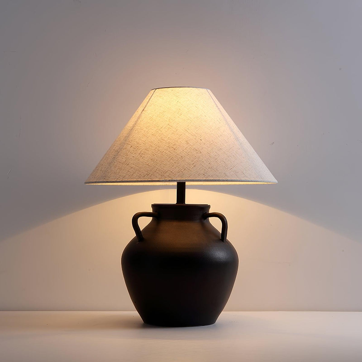 Amfora rustykalna lampa stołowa ze szkła