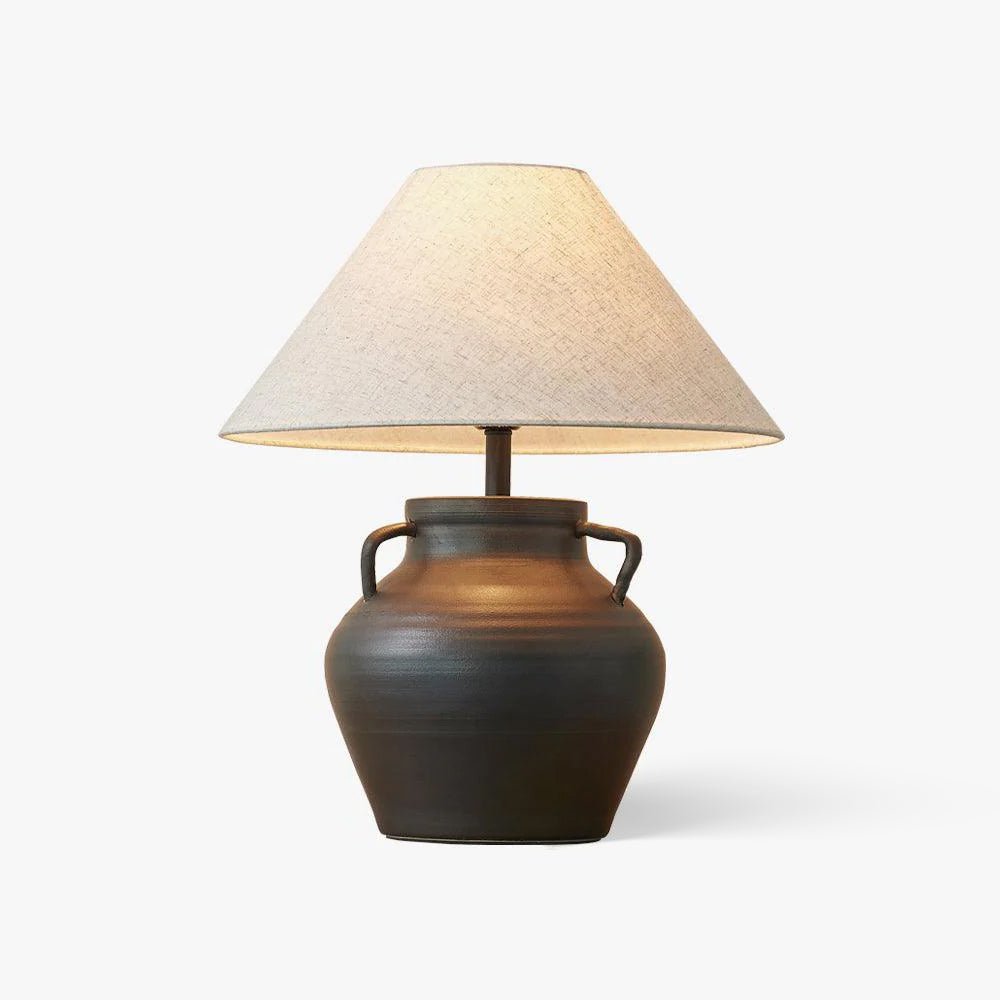 Amfora rustykalna lampa stołowa ze szkła